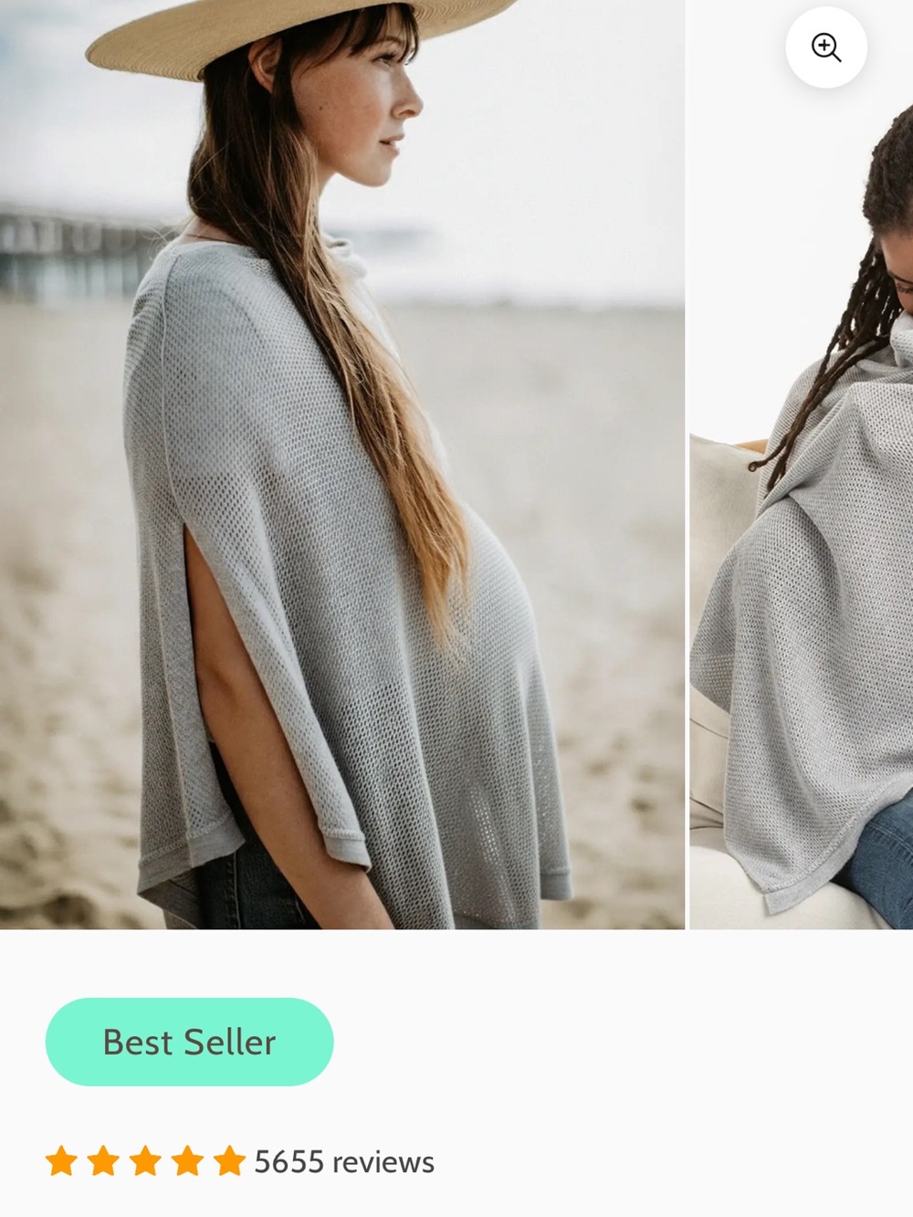 The Cocoon Light Gray Knit Nursing - Versatile Breastfeeding Cover